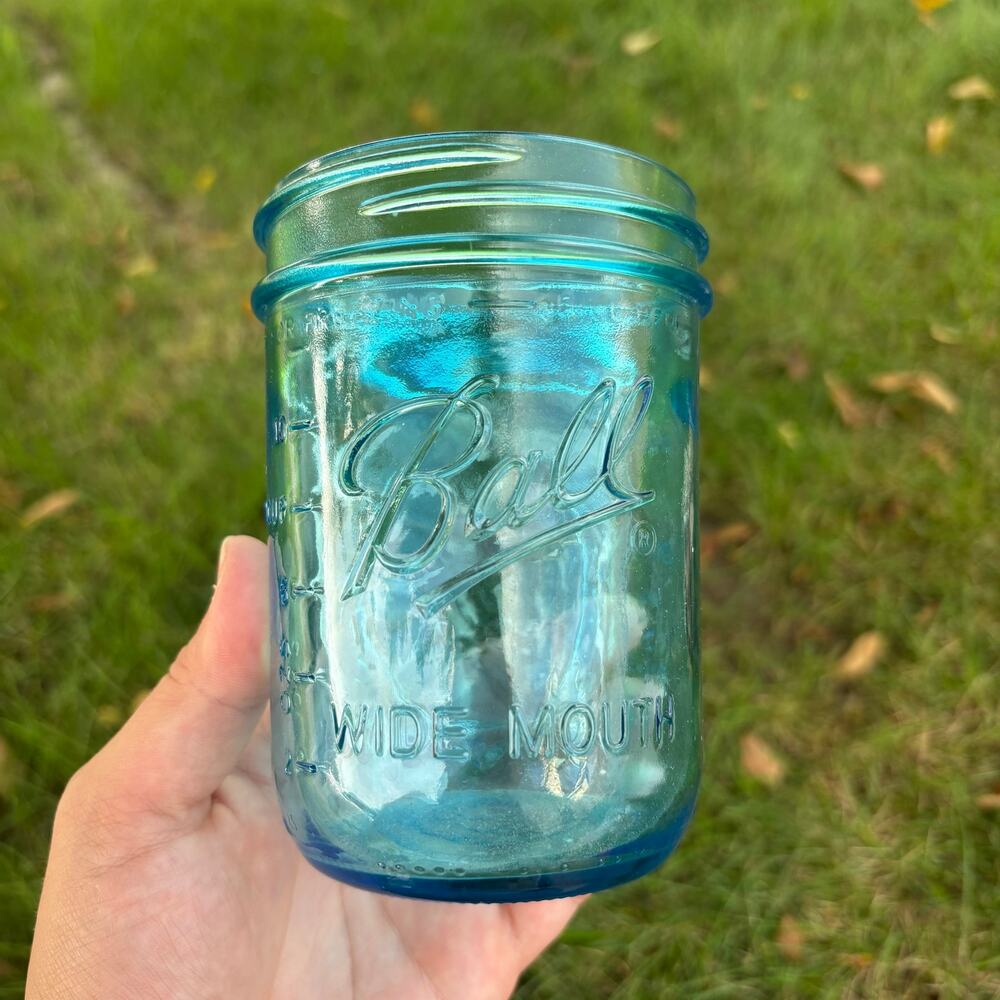 Blue mason jar small size with wide mouth
